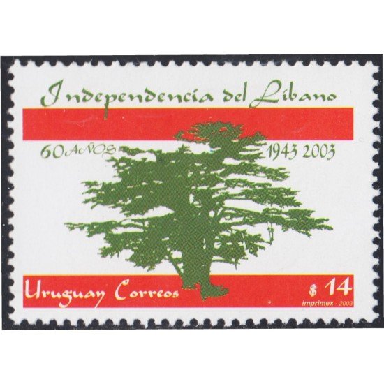 Uruguay 2126 2003 60 Aniversario de la Independencia del Líbano MNH Uruguay 2126 2003 60 Aniversario de la Independencia del Líbano MNH