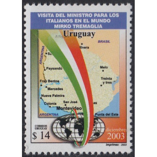 Uruguay 2138 2003 Visita del Ministro Italiano Mirko Tremaglia MNH Uruguay 2138 2003 Visita del Ministro Italiano Mirko Tremaglia MNH