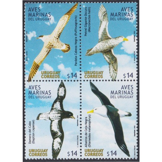 Uruguay 2142/45 2004 Fauna Pájaros marinos MNH Uruguay 2142/45 2004 Fauna Pájaros marinos MNH