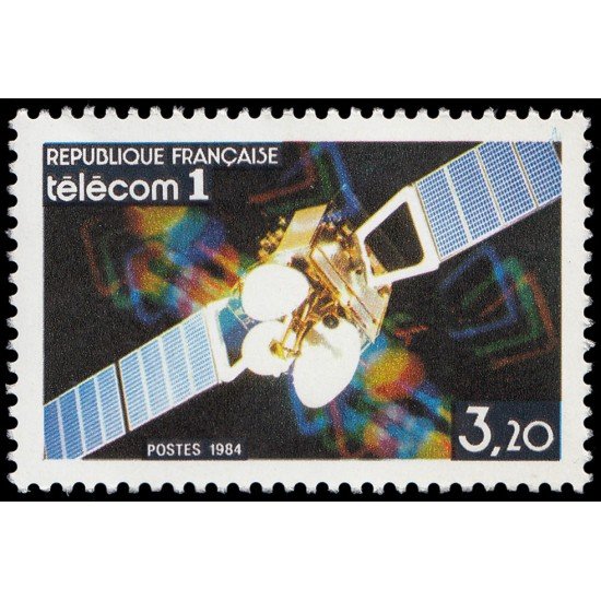 France Francia 2333 1984 Lanzamiento de satélite TELECOM 1 MNH