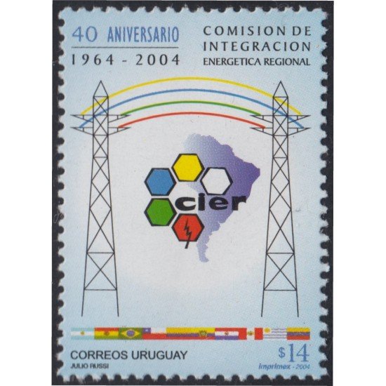 Uruguay 2160 2004 40º Aniversario de la Comisión de Integración Energética MNH Uruguay 2160 2004 40º Aniversario de la Comisión de Integración Energética MNH