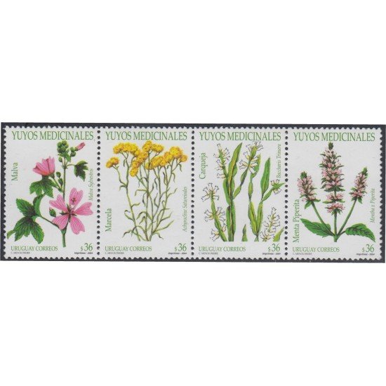Uruguay 2166/69 2004 Plantas medicinales Flores Flowers MNH Uruguay 2166/69 2004 Plantas medicinales Flores Flowers MNH