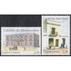 Uruguay 2189/90 2004 Cabildo de Montevideo Casa del Arquitecto Tomás Toribio MNH Uruguay 2189/90 2004 Cabildo de Montevideo Casa del Arquitecto Tomás Toribio MNH