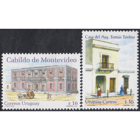 Uruguay 2189/90 2004 Cabildo de Montevideo Casa del Arquitecto Tomás Toribio MNH Uruguay 2189/90 2004 Cabildo de Montevideo Casa del Arquitecto Tomás Toribio MNH