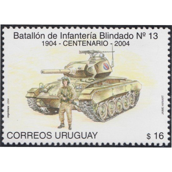 Uruguay 2193 2004 Centenario del Batallón de Infantería Blindado nº 13 MNH Uruguay 2193 2004 Centenario del Batallón de Infantería Blindado nº 13 MNH
