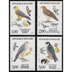 France Francia 2337/40 1984 Fauna i flora de Francia. Rapaces diurnas MNH