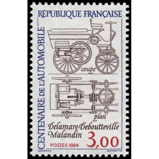 France Francia 2341 1984 Centenario del automóvil MNH France Francia 2341 1984 Centenario del automóvil MNH