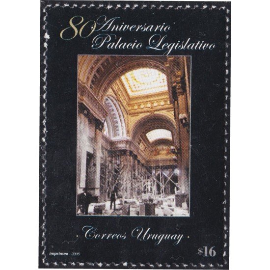 Uruguay 2228 2005 80º Aniversario del Palacio Legislativo MNH Uruguay 2228 2005 80º Aniversario del Palacio Legislativo MNH