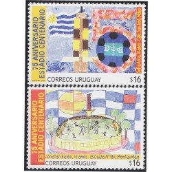 Uruguay 2229/30 2005 Deportes Fútbol 75º Aniversario del Estadio Centenario Dibujo de niño MNH Uruguay 2229/30 2005 Deportes Fútbol 75º Aniversario del Estadio Centenario Dibujo de niño MNH