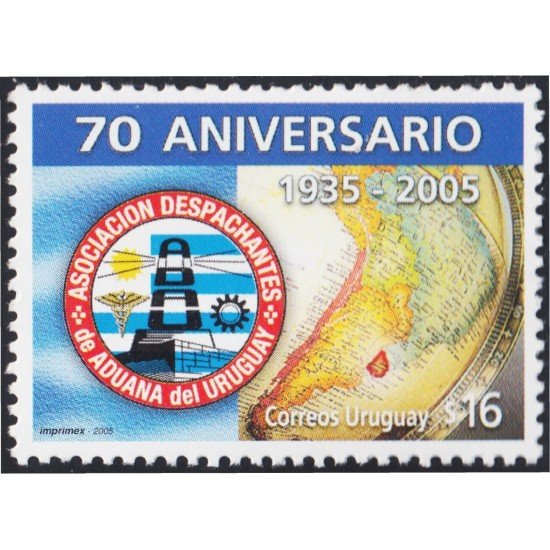 Uruguay 2245 2005 70º Aniversario de la Asociación de Agentes de Aduana MNH Uruguay 2245 2005 70º Aniversario de la Asociación de Agentes de Aduana MNH