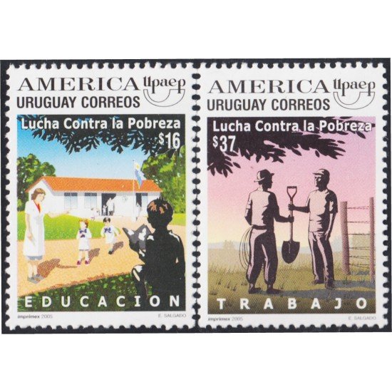 Uruguay 2257/58 2005 América Upaep Lucha contra la pobreza MNH Uruguay 2257/58 2005 América Upaep Lucha contra la pobreza MNH