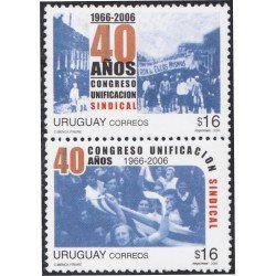 Uruguay 2280/81 2006 40º Aniversario del Congreso de unificación sindical MNH Uruguay 2280/81 2006 40º Aniversario del Congreso de unificación sindical MNH