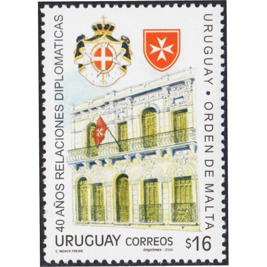 Uruguay 2283 2006 40º Aniversario de Relaciones Diplomáticas Orden de Malta MNH Uruguay 2283 2006 40º Aniversario de Relaciones Diplomáticas Orden de Malta MNH