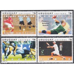 Uruguay 2293/96 2006 Deportes Fútbol Rugby Tenis Balonmano MNH Uruguay 2293/96 2006 Deportes Fútbol Rugby Tenis Balonmano MNH