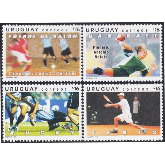 Uruguay 2293/96 2006 Deportes Fútbol Rugby Tenis Balonmano MNH Uruguay 2293/96 2006 Deportes Fútbol Rugby Tenis Balonmano MNH