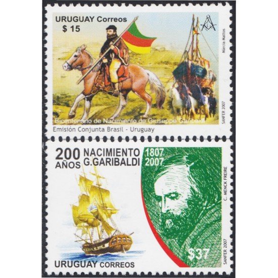 Uruguay 2321/22 2007 200 Años del Nacimiento de G. Garibaldi MNH Uruguay 2321/22 2007 200 Años del Nacimiento de G. Garibaldi MNH
