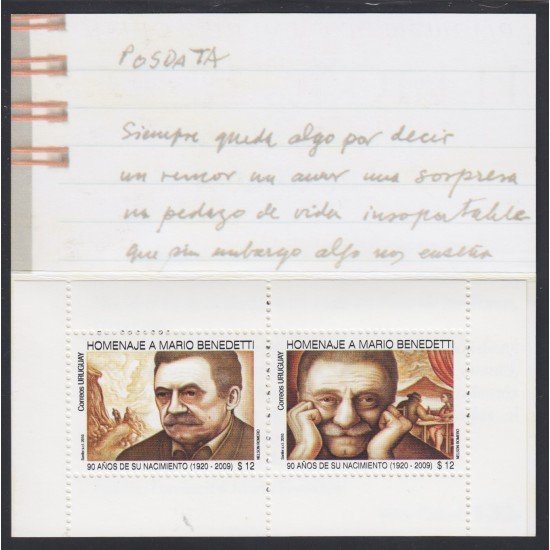 Uruguay 2439 2010 Personalidad Mario Benedetti en cartón MNH Uruguay 2439 2010 Personalidad Mario Benedetti en cartón MNH