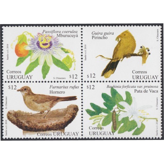 Uruguay 2441/44 2010 Flora y Fauna Pájaros Flores Birds and Flowers MNH Uruguay 2441/44 2010 Flora y Fauna Pájaros Flores Birds and Flowers MNH