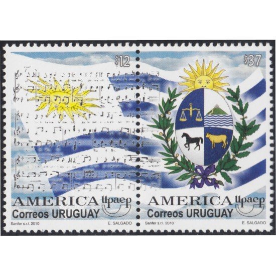 Uruguay 2448/49 2010 América Upaep Símbolos Nacionales MNH Uruguay 2448/49 2010 América Upaep Símbolos Nacionales MNH