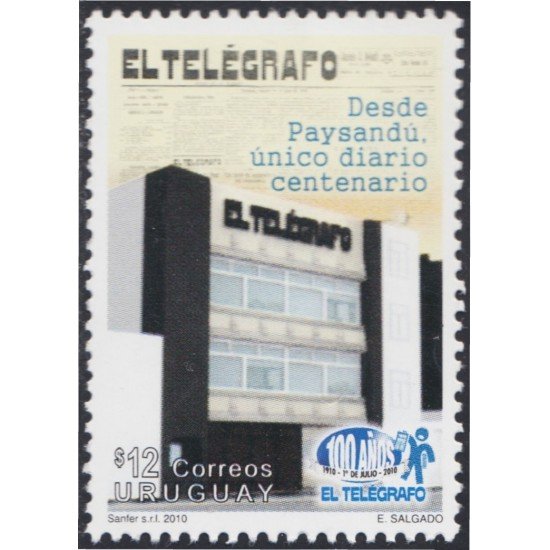 Uruguay 2456 2010 Centenario del Diario El Telégrafo MNH Uruguay 2456 2010 Centenario del Diario El Telégrafo MNH