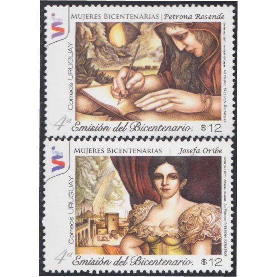 Uruguay 2472/73 2011 Mujeres Bicentenarias Josefa Oribe y Petrona Rosende MNH Uruguay 2472/73 2011 Mujeres Bicentenarias Josefa Oribe y Petrona Rosende MNH