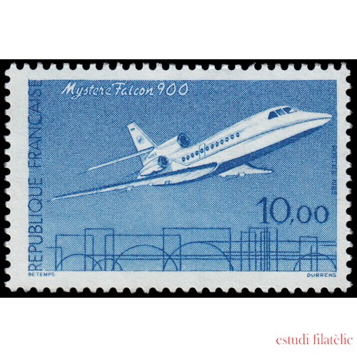 France Francia 2372 1985 Serie Grandes logros Mystere Falcon 900 MNH