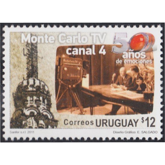 Uruguay 2482 2011 50 Años de la TV Montecarlo Canal 4 MNH Uruguay 2482 2011 50 Años de la TV Montecarlo Canal 4 MNH