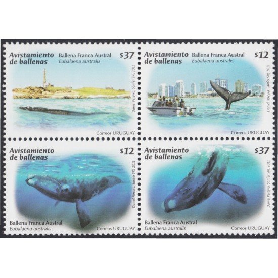 Uruguay 2518/21 2011 Fauna Marina Cetáceos Ballenas MNH Uruguay 2518/21 2011 Fauna Marina Cetáceos Ballenas MNH