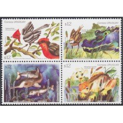Uruguay 2568/71 2012 Fauna Delfí Sapo Cardenal Rojo Yacaré MNH Uruguay 2568/71 2012 Fauna Delfí Sapo Cardenal Rojo Yacaré MNH