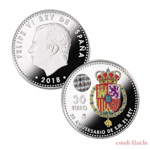 España 2018 30 Euros de plata Av. Felipe VI Color 