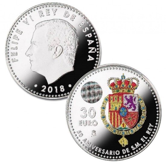 España 2018 30 Euros de plata 30€ Felipe VI Color España 2018 30 Euros de plata 30€ Felipe VI Color