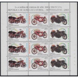 Guinea Ecuatorial 326/28 2004 Minihojita Motocicletas MNH Guinea Ecuatorial 326/28 2004 Minihojita Motocicletas MNH