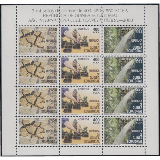 Guinea Ecuatorial 408/10 2008 Minihojita Año Internacional planeta Tierra MNH
