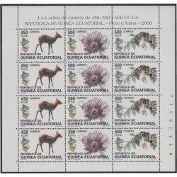 Guinea Ecuatorial 411/13 2008 Minihojita Flora y Fauna MNH Guinea Ecuatorial 411/13 2008 Minihojita Flora y Fauna MNH