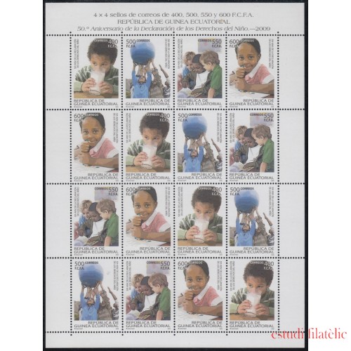 Guinea Ecuatorial 414/17 2009 Minihojita 50º Aniversario Declaración Derechos del niño MNH