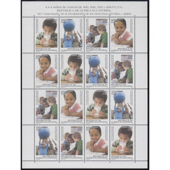 Guinea Ecuatorial 414/17 2009 Minihojita 50º Aniversario Declaración Derechos del niño MNH