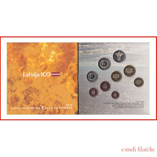 Letonia Latvija 2018 Cartera Oficial Monedas € euro Estados Bálticos 