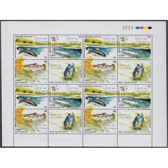 Uruguay 2240/43 2005 Fauna Peces de ríos Fish MNH Uruguay 2240/43 2005 Fauna Peces de ríos Fish MNH