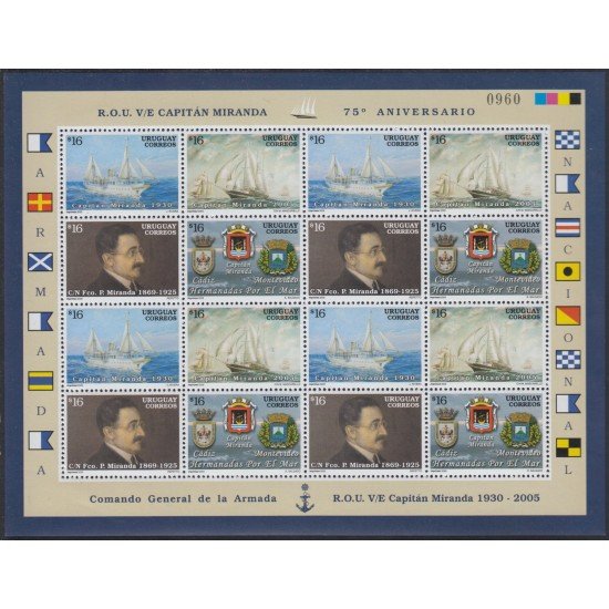 Uruguay 2259/62 2005 Naviera hidraúlica Capitán Miranda MNH Uruguay 2259/62 2005 Naviera hidraúlica Capitán Miranda MNH