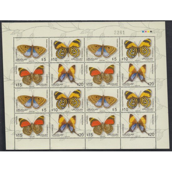 Uruguay 2338/41 2007 Mariposas Butterflies MNH Uruguay 2338/41 2007 Mariposas Butterflies MNH