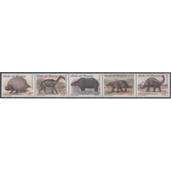 Uruguay 1552/56 1996 Animales fósiles de Uruguay MNH Uruguay 1552/56 1996 Animales fósiles de Uruguay MNH