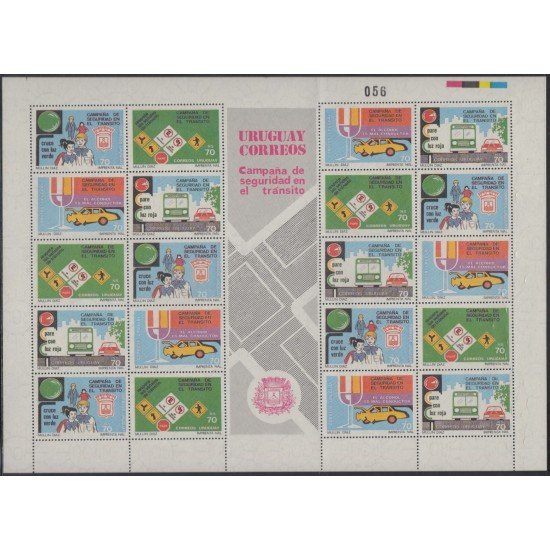 Uruguay MH 1308/11 1989 Campaña de seguridad de tráfico urbano MNH Uruguay MH 1308/11 1989 Campaña de seguridad de tráfico urbano MNH