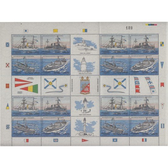 Uruguay 1375/78 1991 Centro de estudios históricos navales y marítimos barcos sh Uruguay 1375/78 1991 Centro de estudios históricos navales y marítimos barcos sh