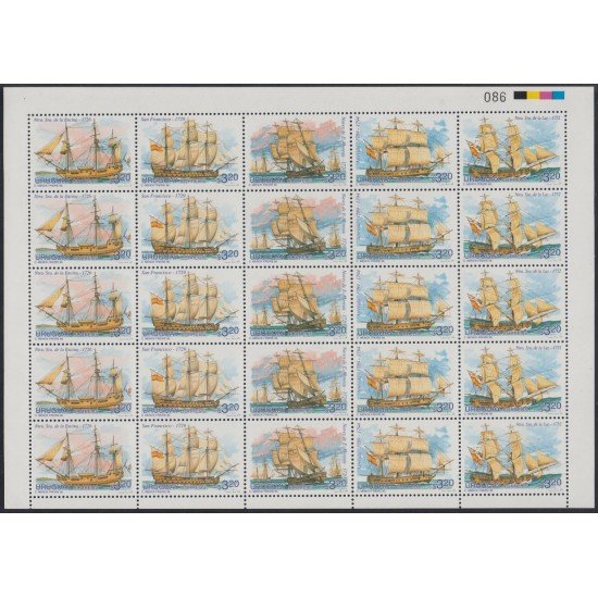 Uruguay 1568/72 1996 Grandes Veleros Antiguos MNH Uruguay 1568/72 1996 Grandes Veleros Antiguos MNH