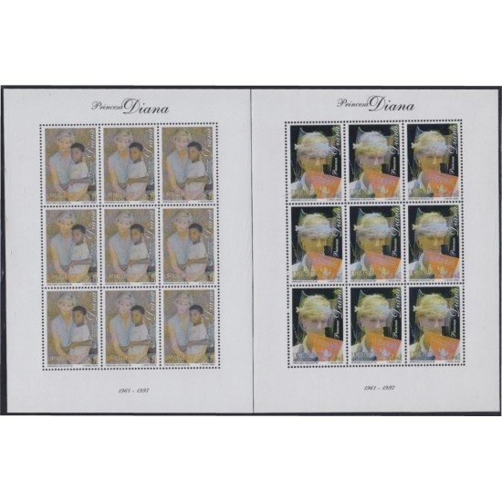 Uruguay 1700/01 1998 Homenaje a Diana Princesa de Gales MNH Uruguay 1700/01 1998 Homenaje a Diana Princesa de Gales MNH