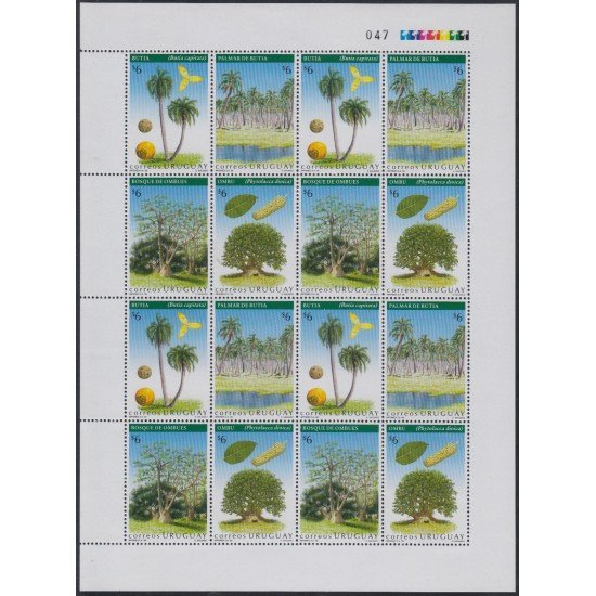 Uruguay 1712/15 1998 Flora árboles trees MNH Uruguay 1712/15 1998 Flora árboles trees MNH