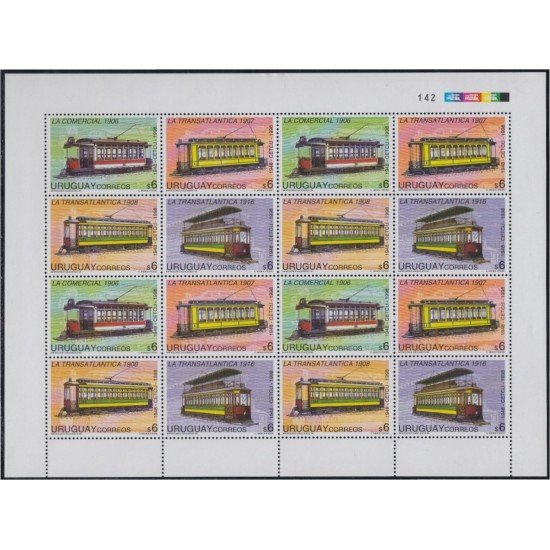 Uruguay 1723/26 1998 Trenes eléctricos train MNH Uruguay 1723/26 1998 Trenes eléctricos train MNH
