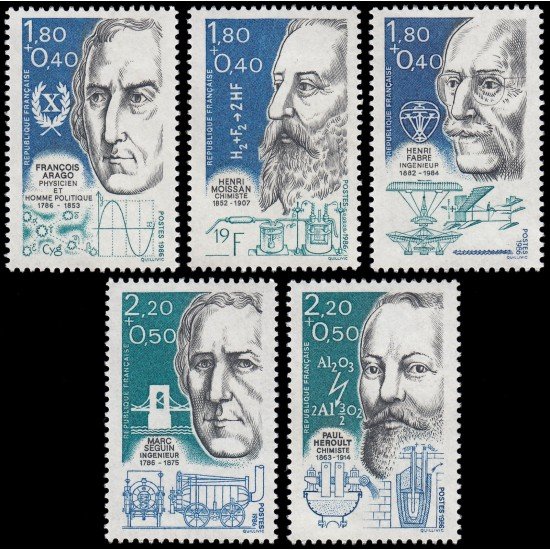 France Francia 2396/00 1986 Personajes célebres MNH France Francia 2396/00 1986 Personajes célebres MNH