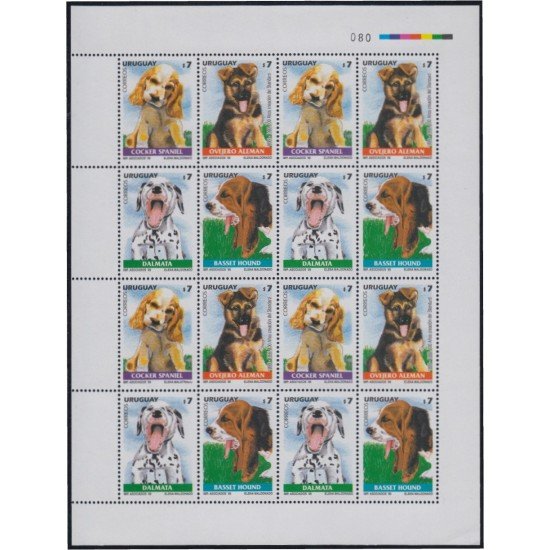 Uruguay 1834/37 1999 Fauna Perros Dogs MNH Uruguay 1834/37 1999 Fauna Perros Dogs MNH