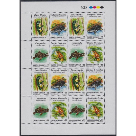 Uruguay 1937/40 2001 Fauna Tortugas y ranas MNH